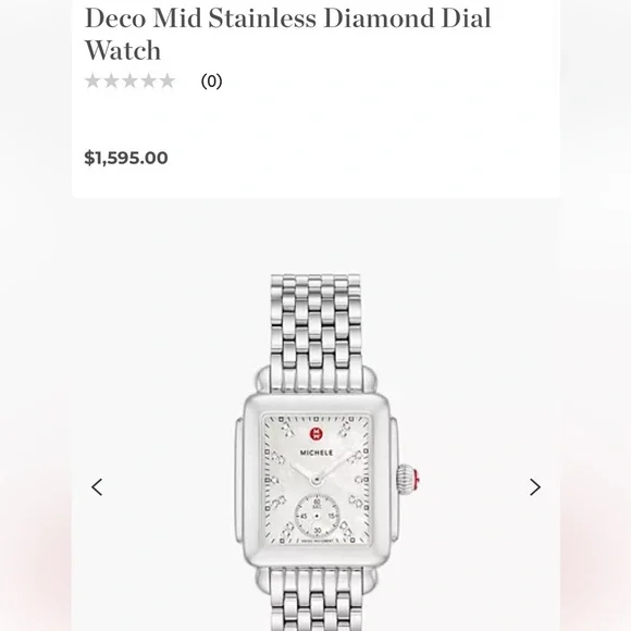 Michele Deco Park Stainless Steel Watch, 23mm x 29mm